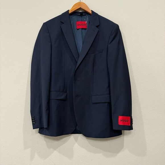 Hugo Boss Men's Blue Suit Jacket 36R Wool Stretch Regular Fit 2 Button Superflex - Picture 3 of 15